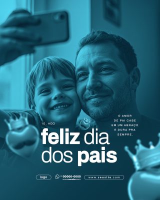 Feliz Dia Dos Pais 11 de Agosto Social Media PSD Editável
