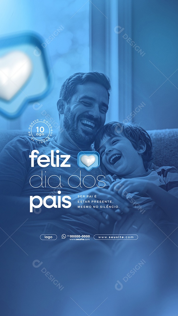 Story Feliz Dia Dos Pais 11 de Agosto Social Media PSD Editável