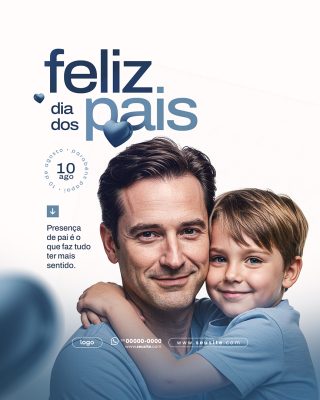 Feliz Dia Dos Pais 11 de Agosto Social Media PSD Editável