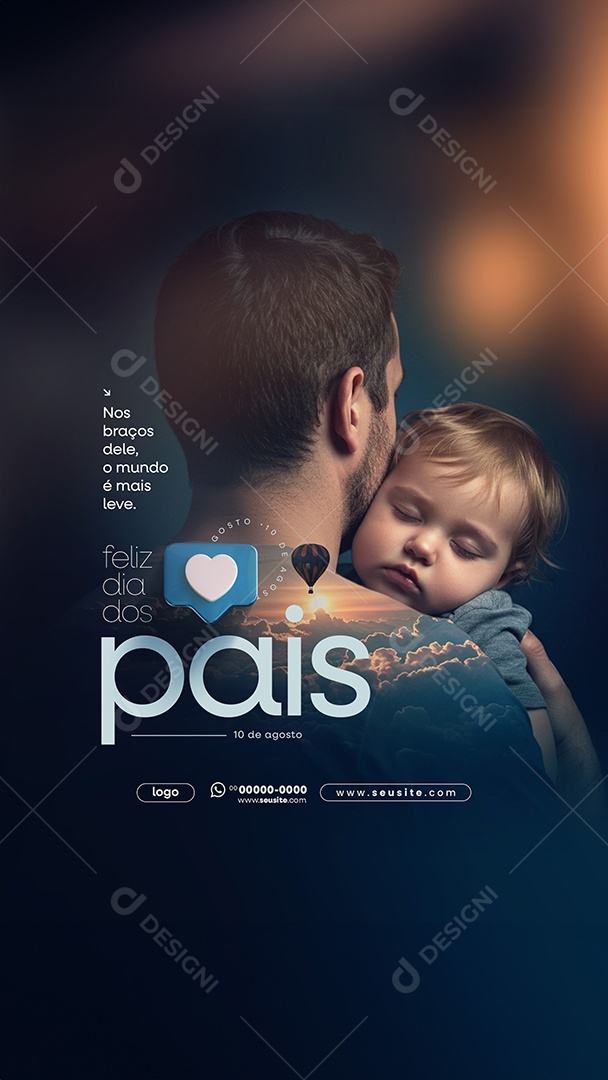 Story Feliz Dia Dos Pais 11 de Agosto Social Media PSD Editável