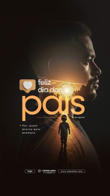 Story Feliz Dia Dos Pais 11 de Agosto Social Media PSD Editável