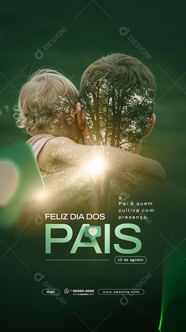 Story Feliz Dia Dos Pais 11 de Agosto Social Media PSD Editável