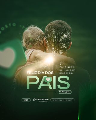 Feliz Dia Dos Pais 11 de Agosto Social Media PSD Editável