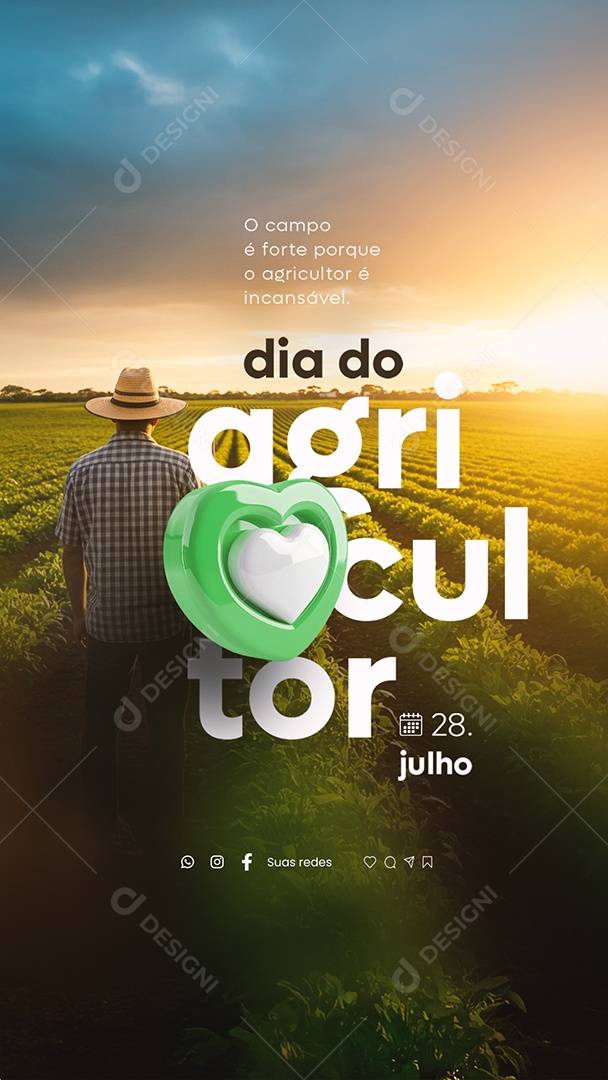 Story Dia do Agricultor 28 de Julho Social Media PSD Editável