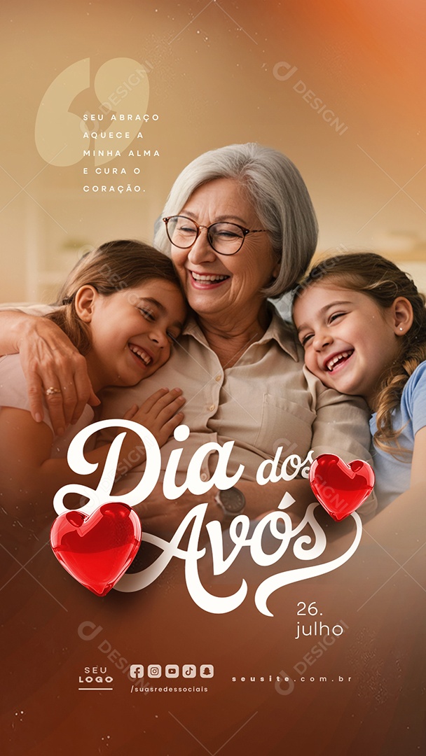 Story Dia dos Avós 26 de Julho Obrigado Social Media PSD Editável