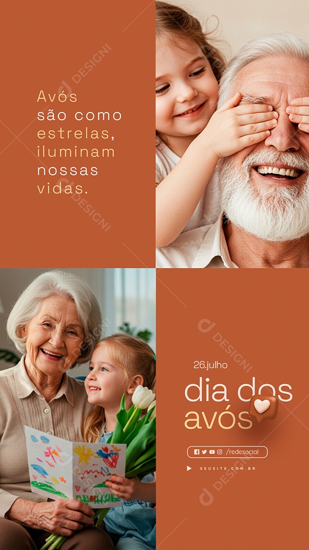 Story Dia dos Avós 26 de Julho Obrigado Social Media PSD Editável