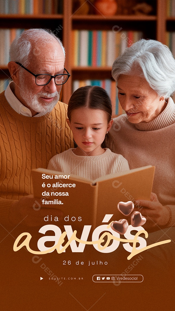 Story Dia dos Avós 26 de Julho Obrigado Social Media PSD Editável