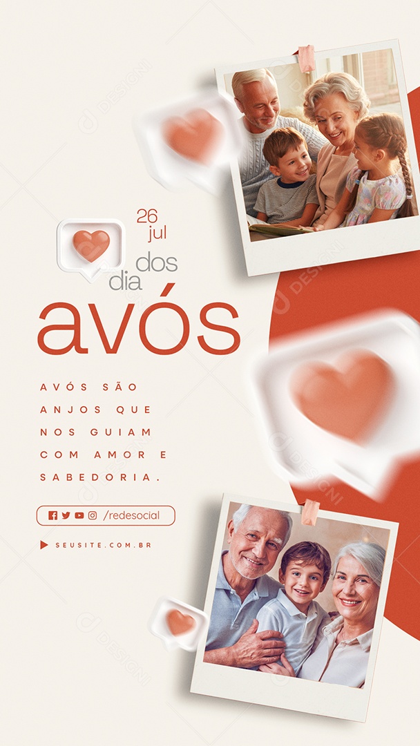 Story Dia dos Avós 26 de Julho Obrigado Social Media PSD Editável