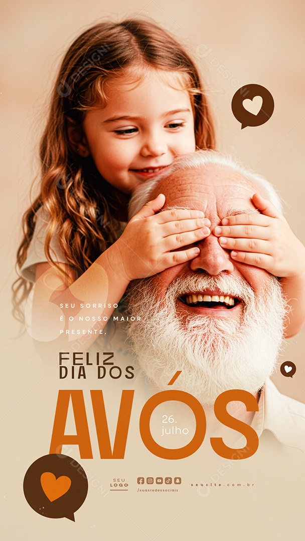 Story Feliz Dia dos Avós 26 de Julho Obrigado Social Media PSD Editável