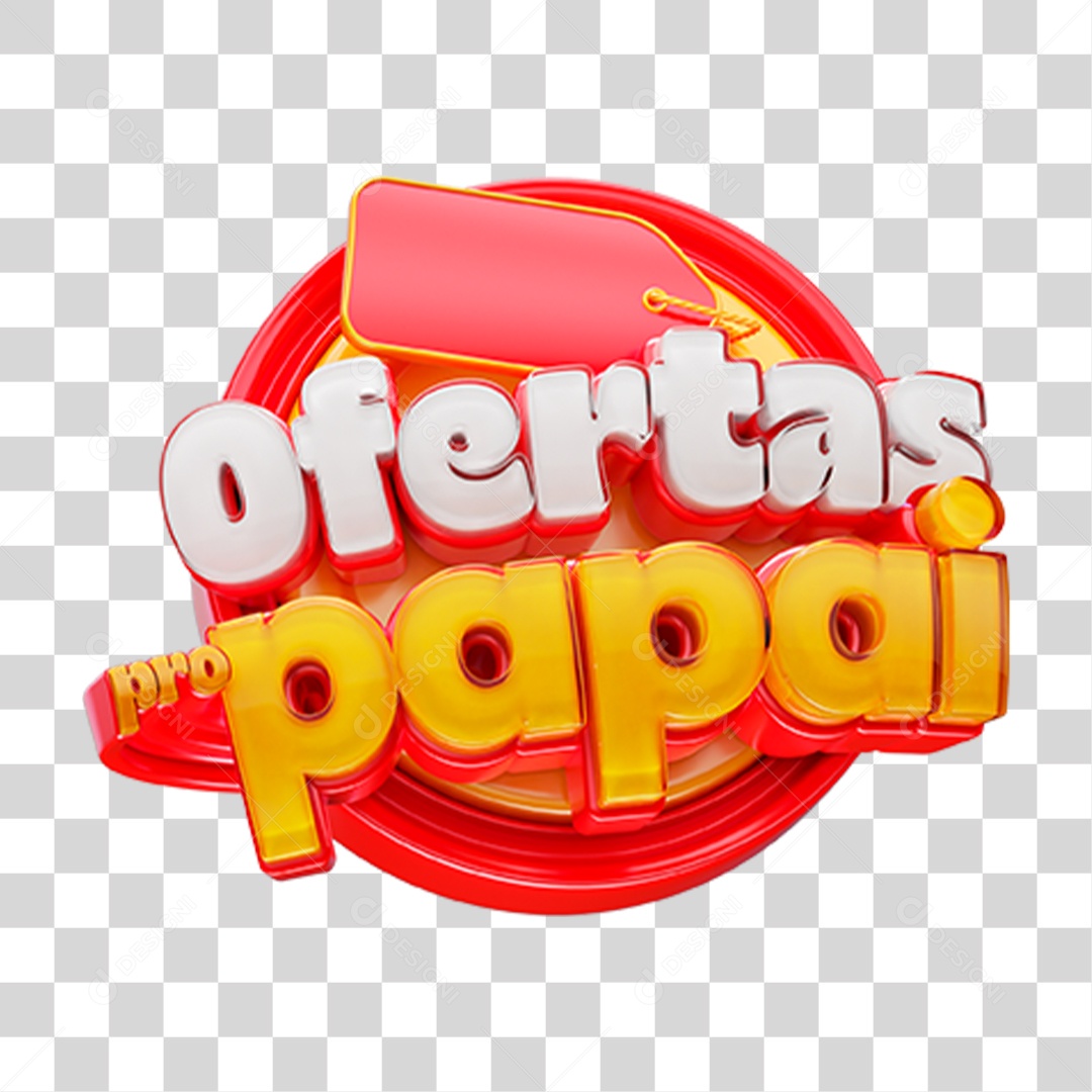 Selo 3D Ofertas Pro Papai PNG Transparente