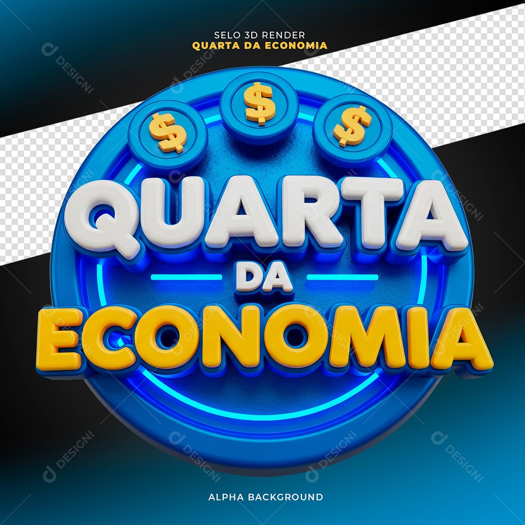 Selo 3D Quarta da Economia para Composição PSD