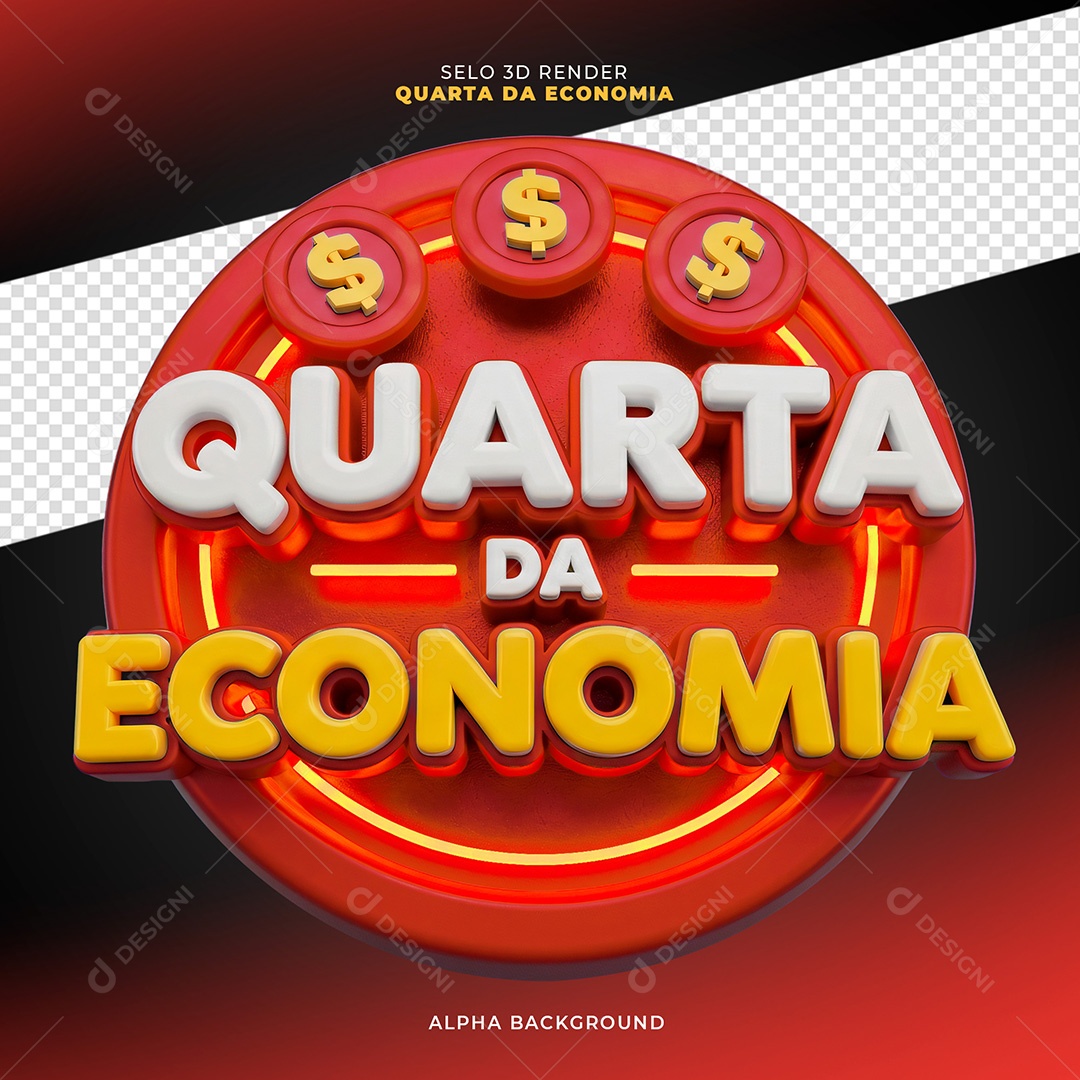 Selo 3D Quarta da Economia para Composição PSD