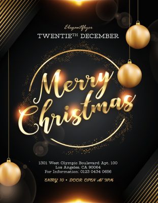 Natal Twenty December Merry Christmas Flyer Template PSD Editável