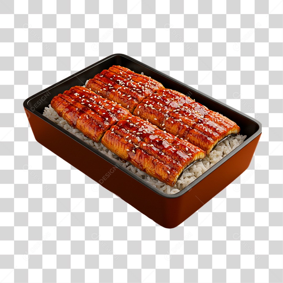 Prato de Enguia Grelhada PNG Transparente