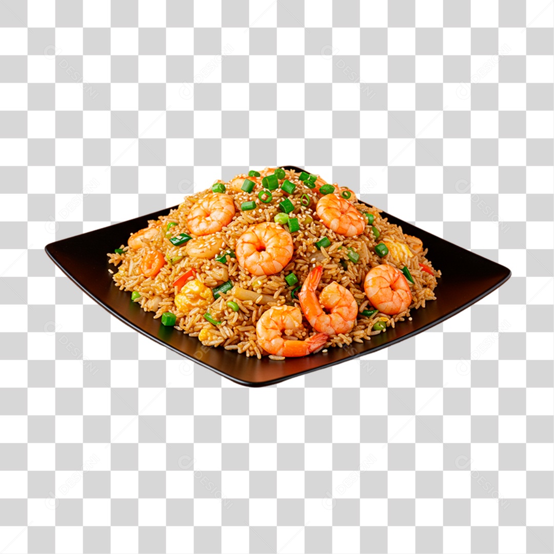 Prato de Arroz Frito Chinês PNG Transparente