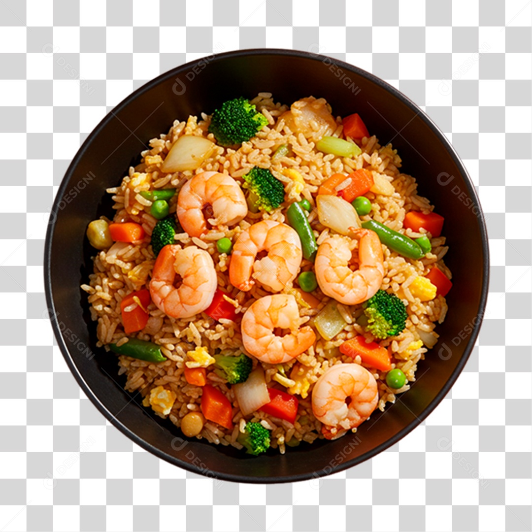 Prato de Arroz Frito Chinês PNG Transparente