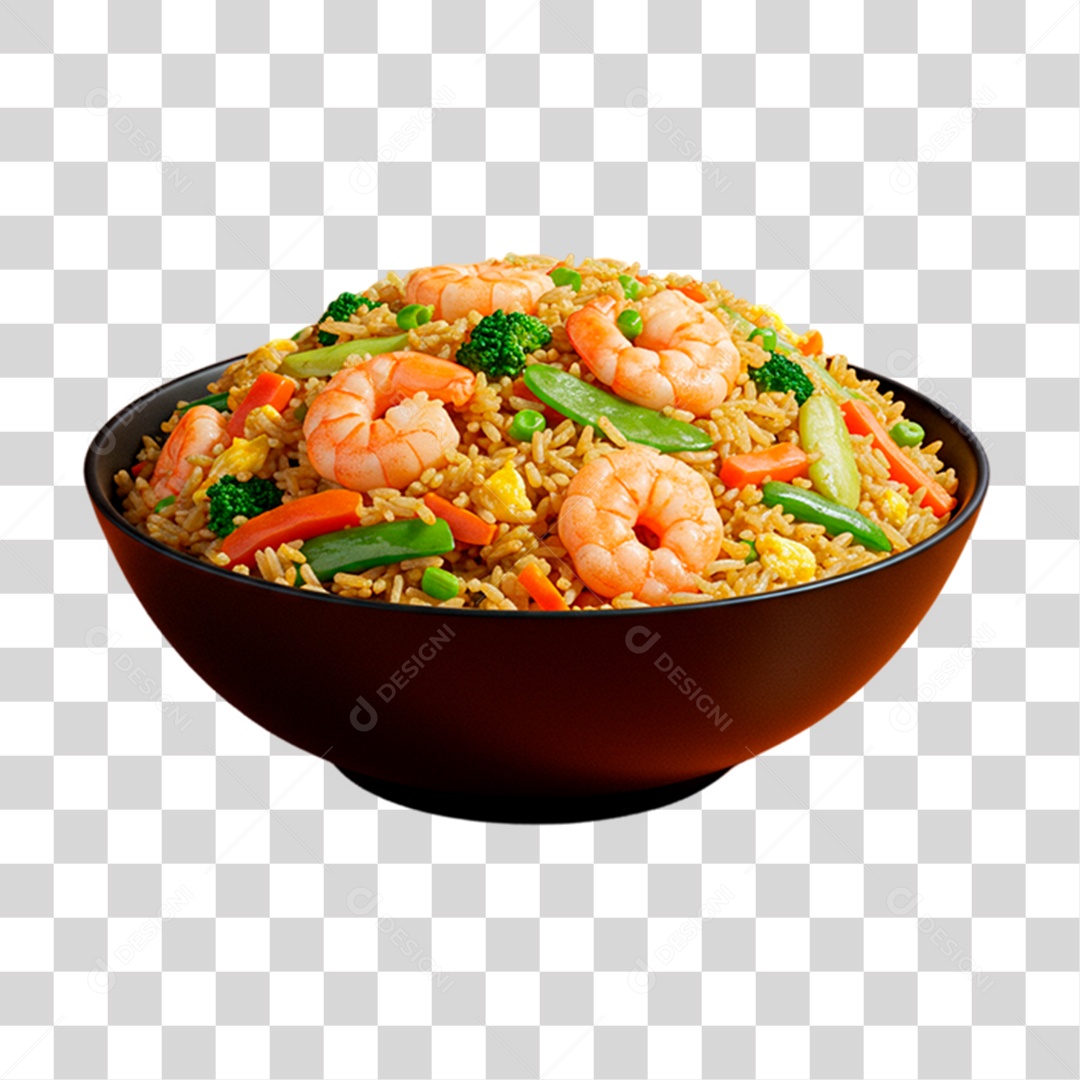 Tigela de Arroz Frito Chinês PNG Transparente
