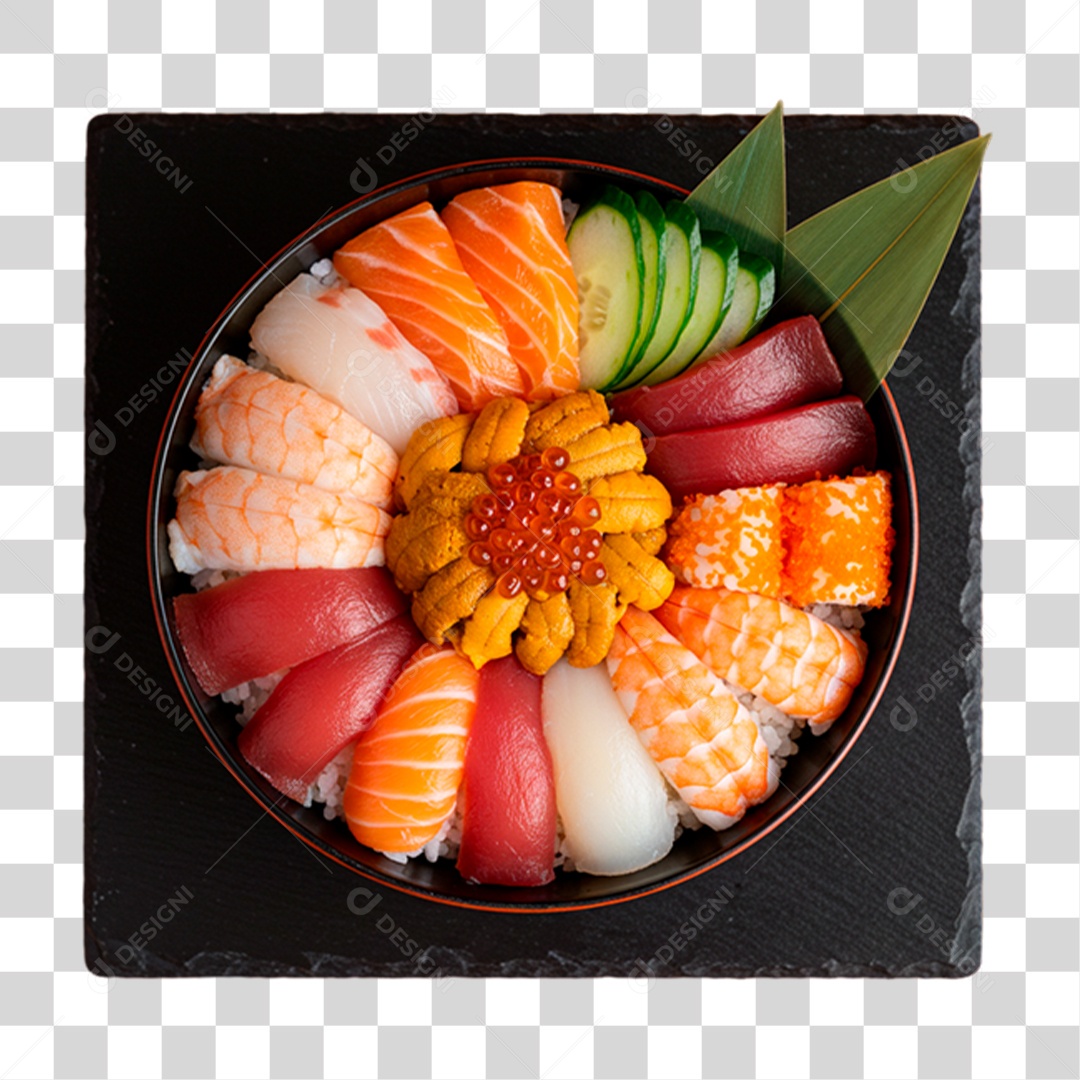 Prato de Chirashi PNG Transparente