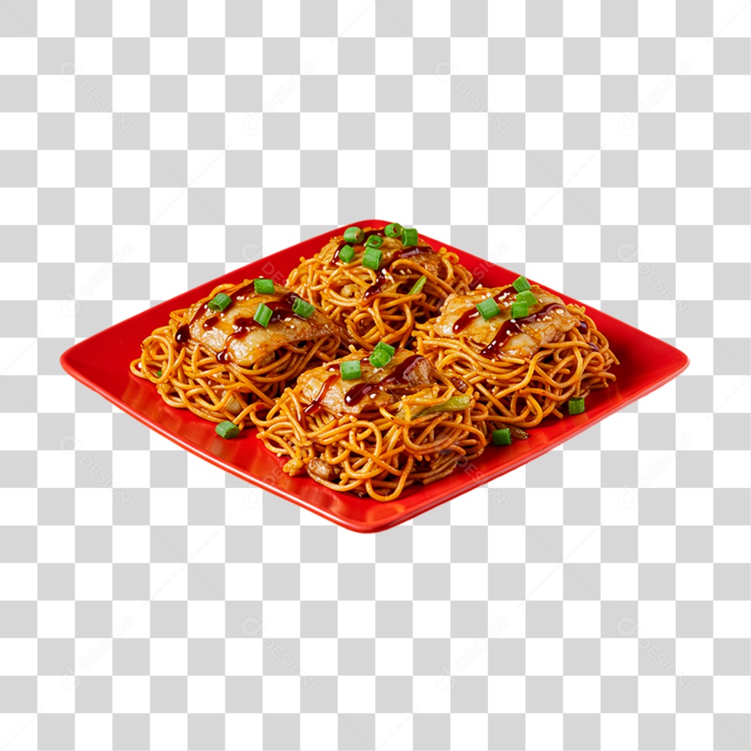 Prato de Chow Mein PNG Transparente