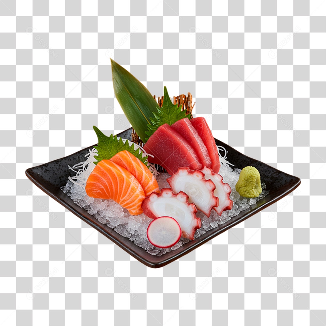 Prato de Sashimi PNG Transparente