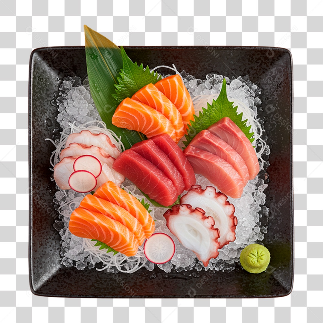 Prato de Sashimi PNG Transparente