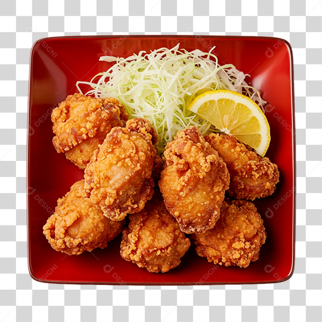 Prato de Karaage Japonês PNG Transparente