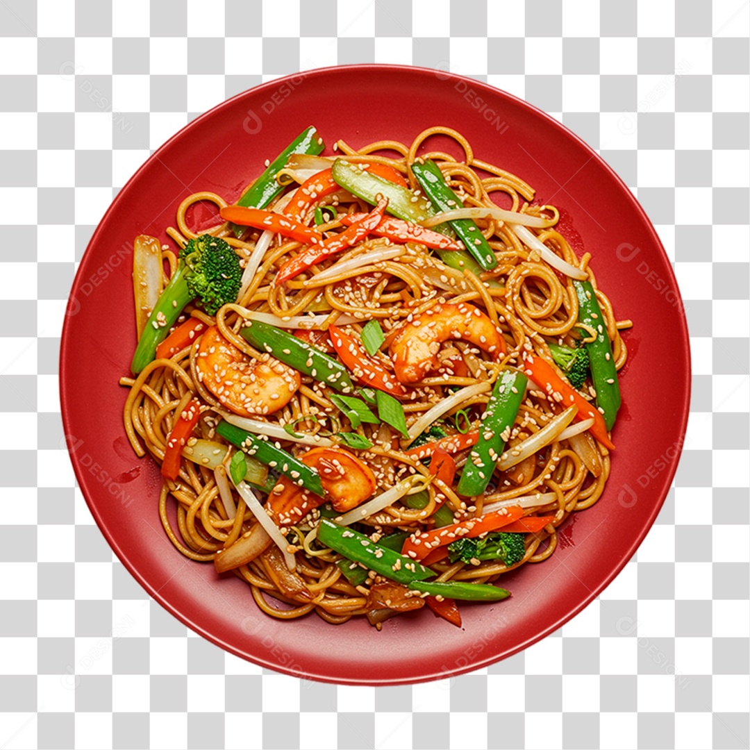 Prato de Macarrão lo Mein PNG Transparente