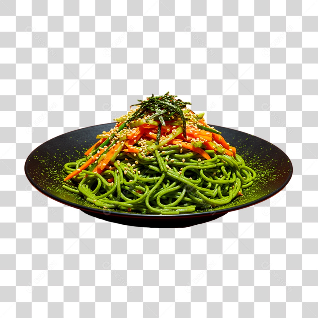 Prato de Matcha Soba Salad PNG Transparente