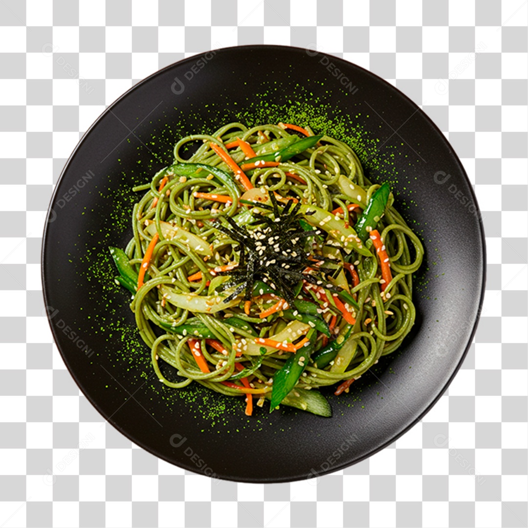Prato de Matcha Soba Salad PNG Transparente