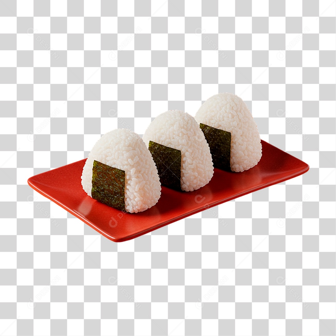 Prato de Onigiris PNG Transparente