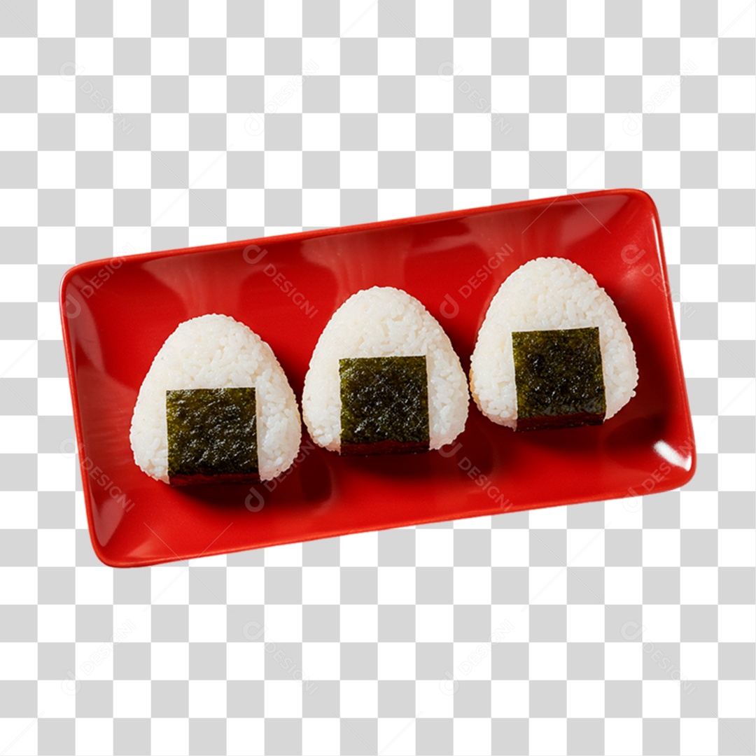 Prato de Onigiris PNG Transparente