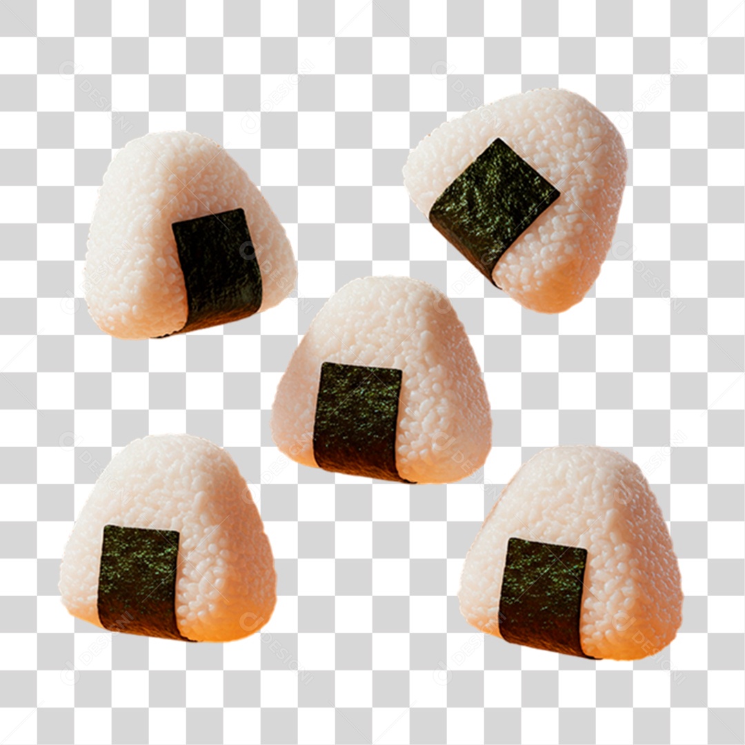 Prato de Onigiris PNG Transparente