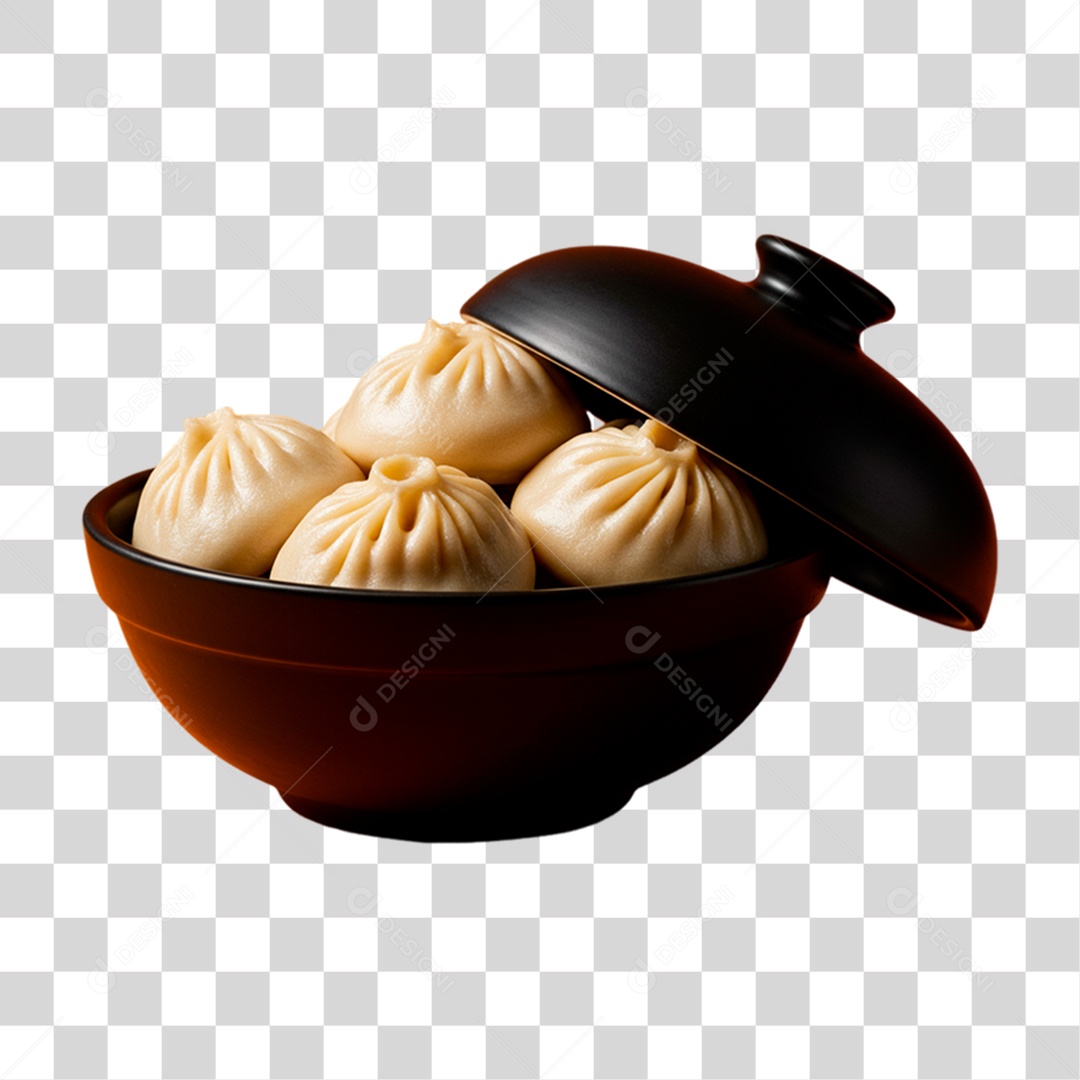Tigela de Pãezinhos Chineses PNG Transparente