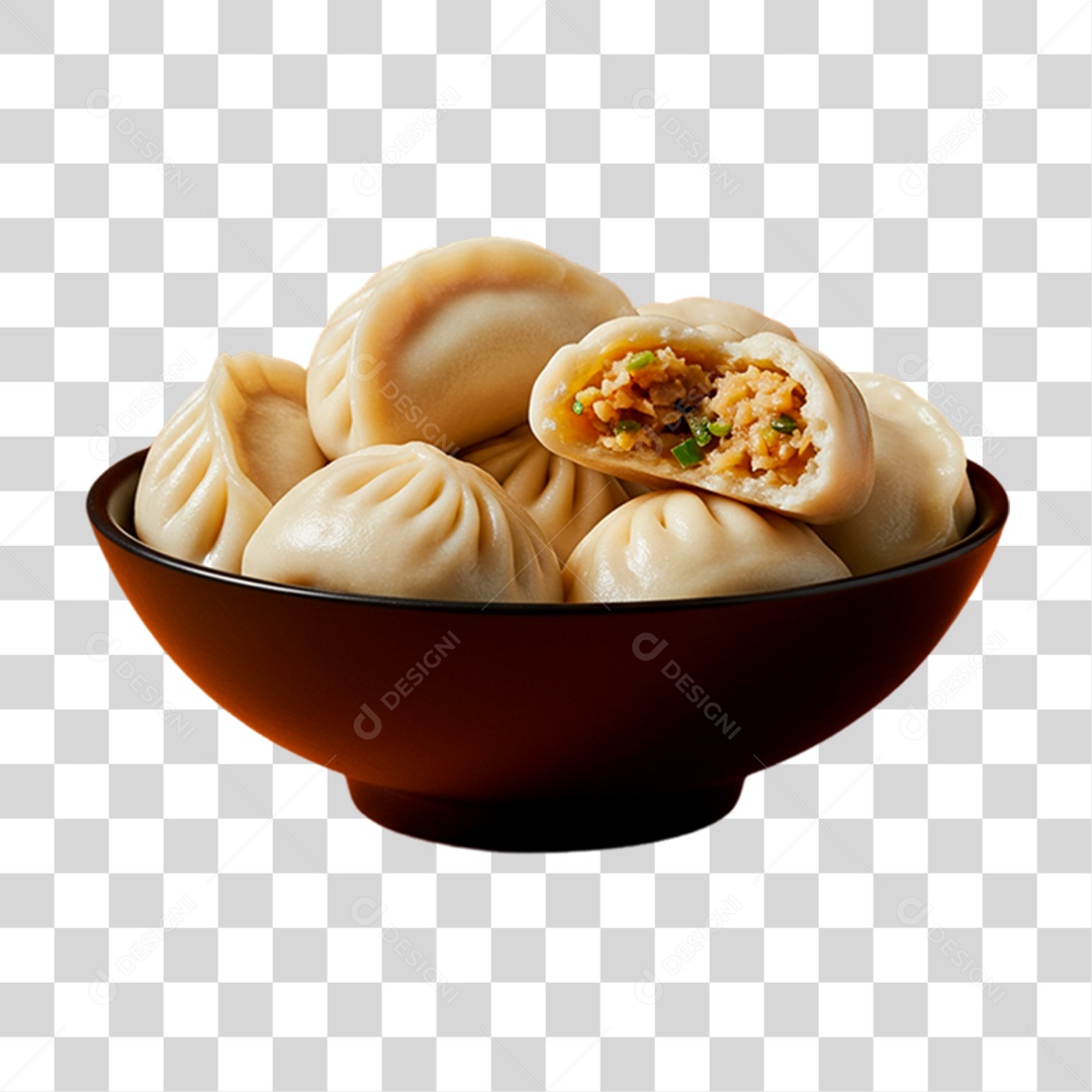 Tigela de Pãezinhos Chineses PNG Transparente