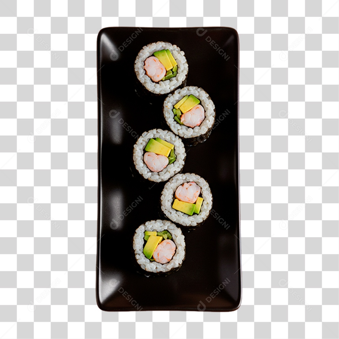 Rolo de Sushi PNG Transparente