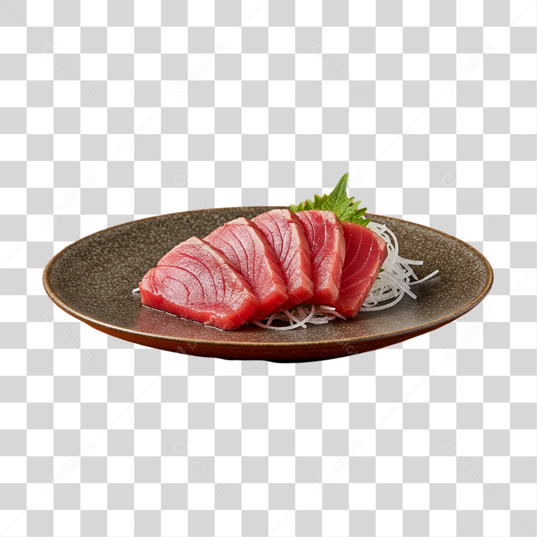 Prato com Tataki de Atum PNG Transparente
