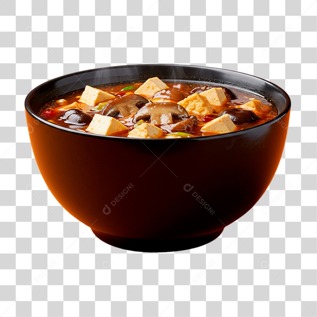 Tigela de Sopa Chinesa Picante PNG Transparente