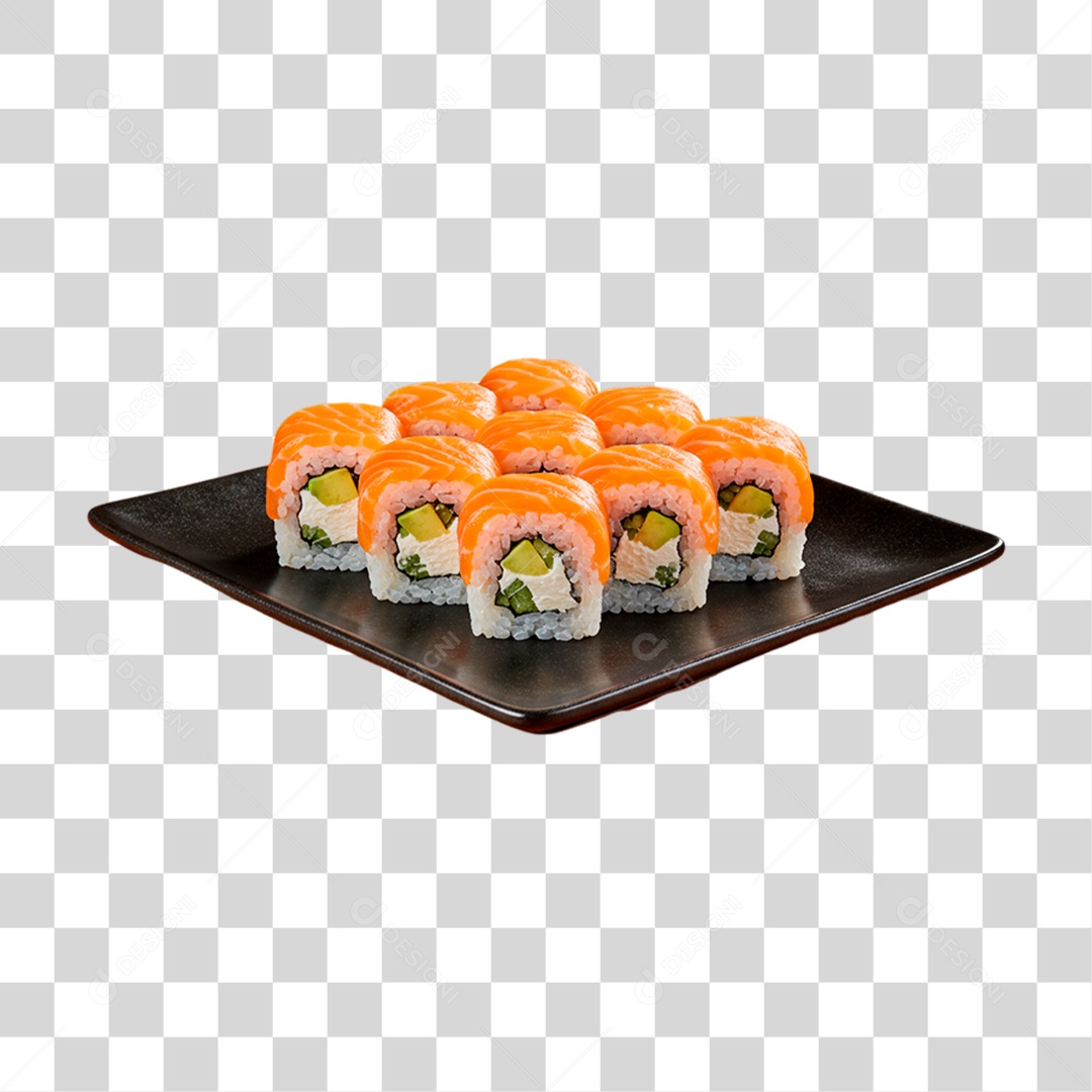 Prato Sushi de Rodelas PNG Transparente