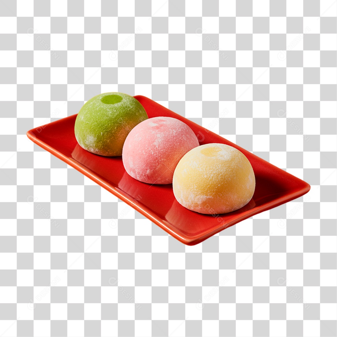Prato de Mochis Recheados PNG Transparente