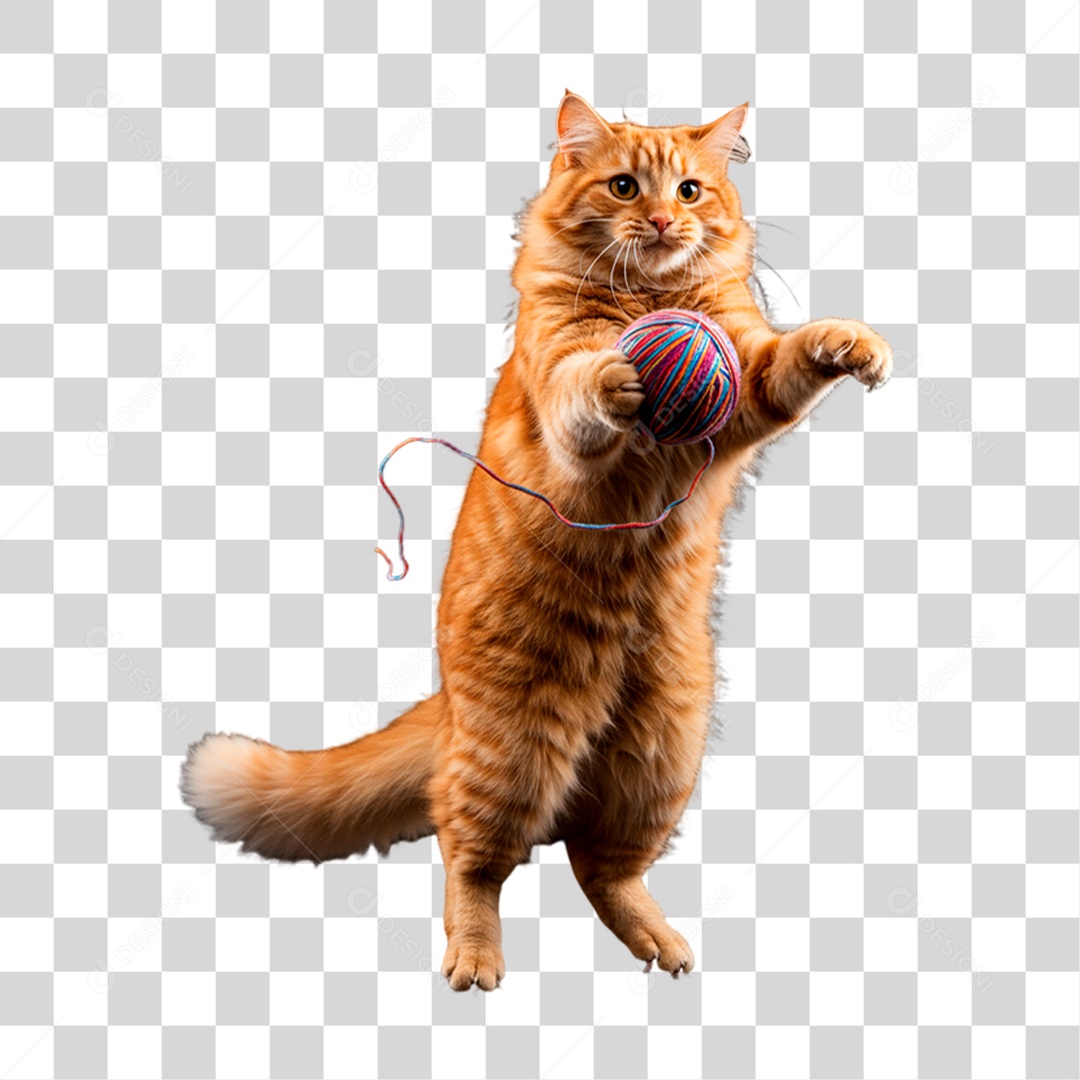 Gato Brincando PNG Transparente