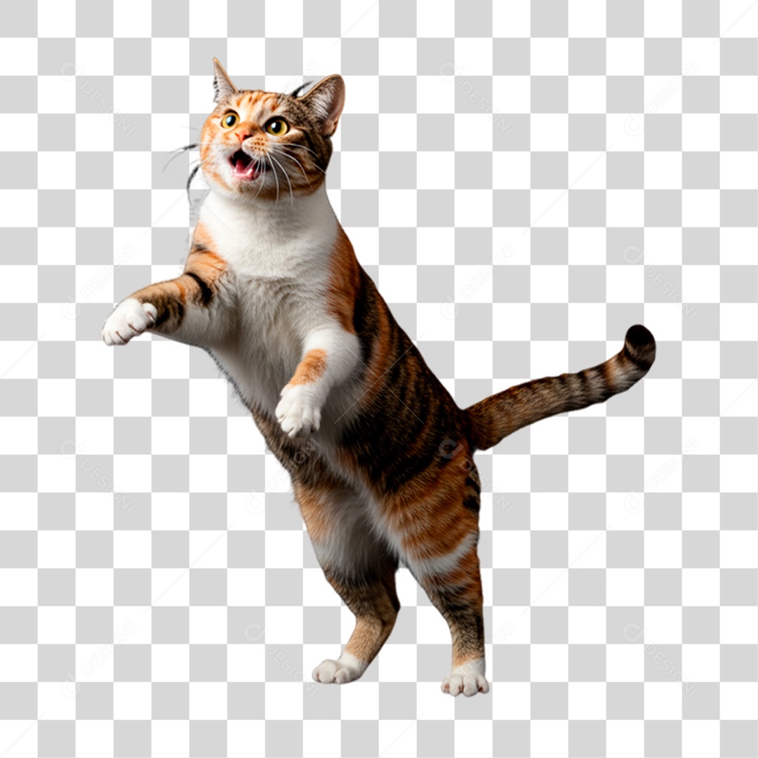 Gato Brincando PNG Transparente