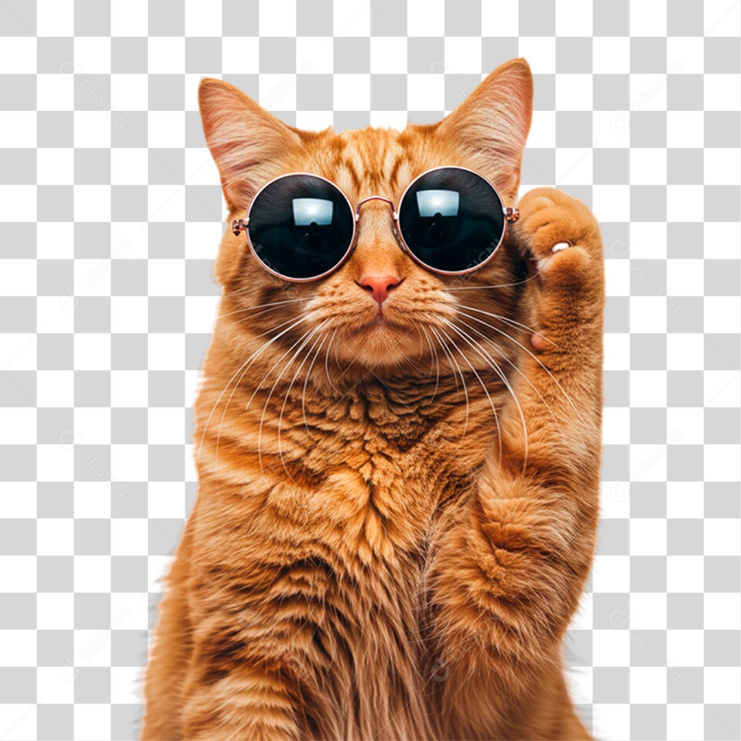 Gato com Óculos PNG Transparente