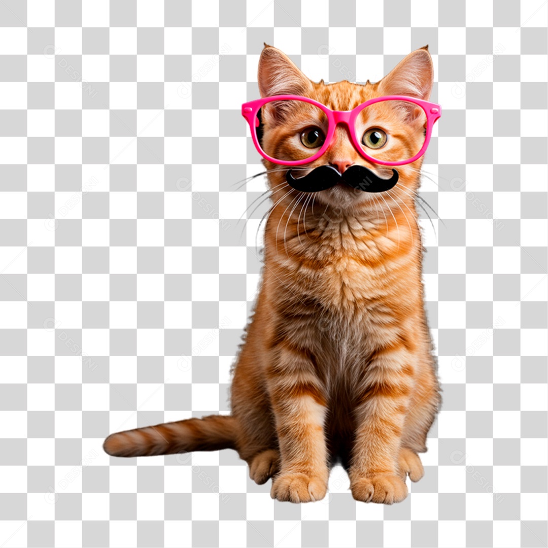 Gato com Óculos PNG Transparente