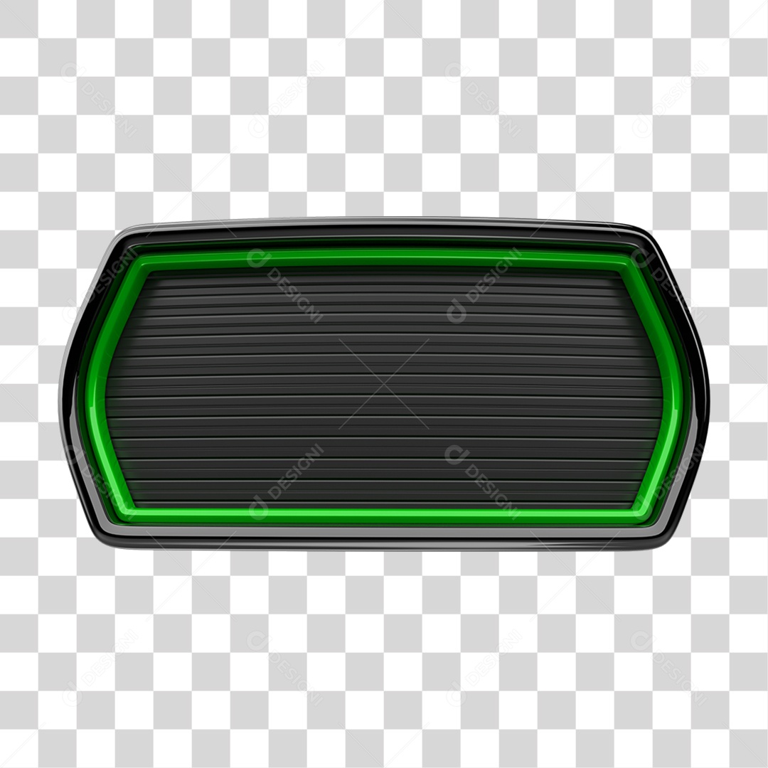 Placa de Metal com Led Verde PNG Transparente