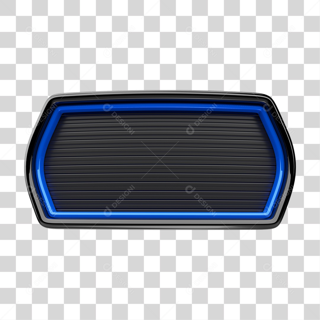 Placa de Metal com Led Azul PNG Transparente