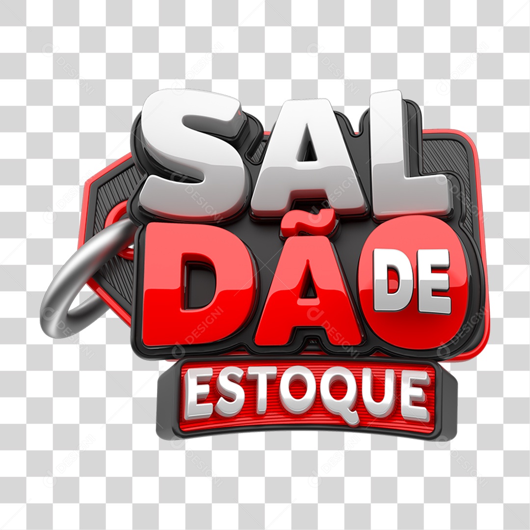 Selo 3D Saldão de Estoque para Composição PNG Transparente