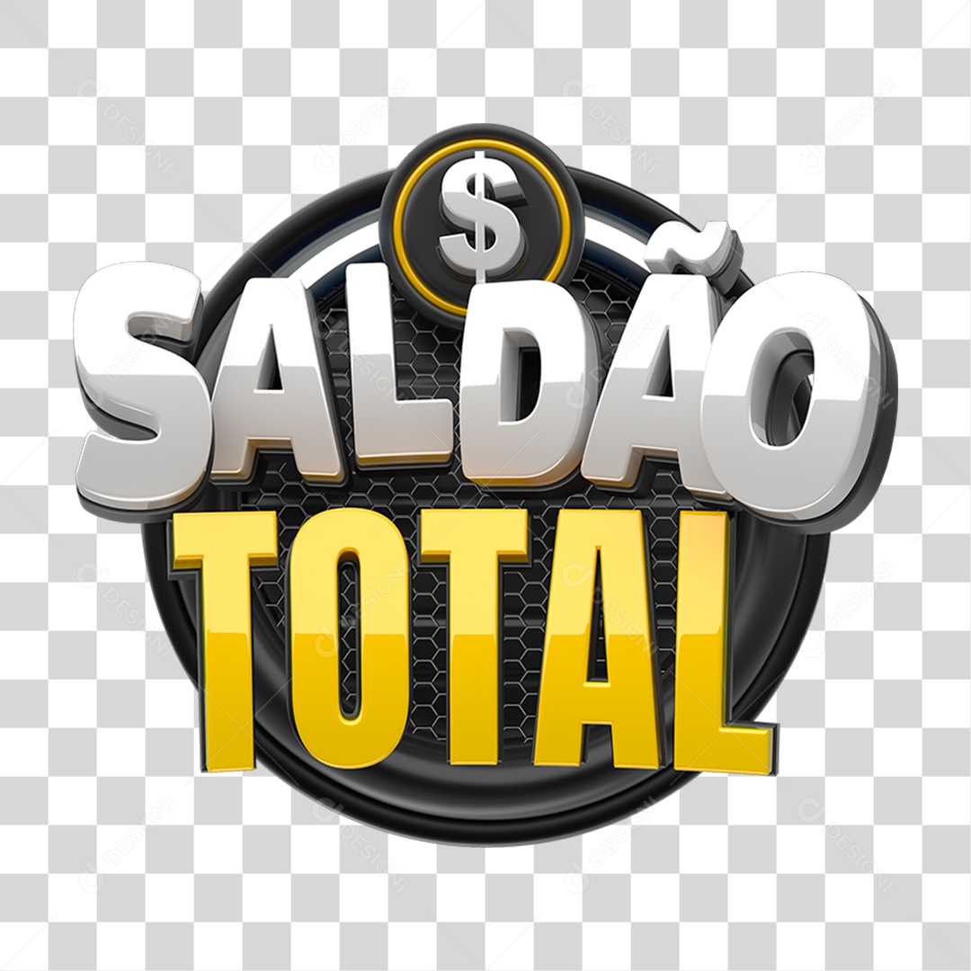Selo 3D Saldão Total para Composição PNG Transparente