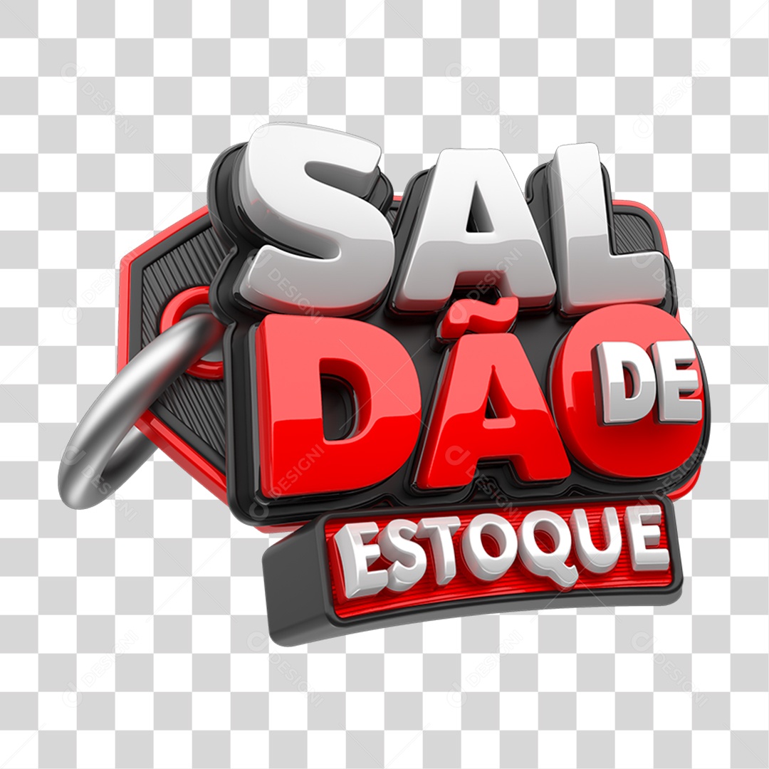 Selo 3D Saldão de Estoque para Composição PNG Transparente