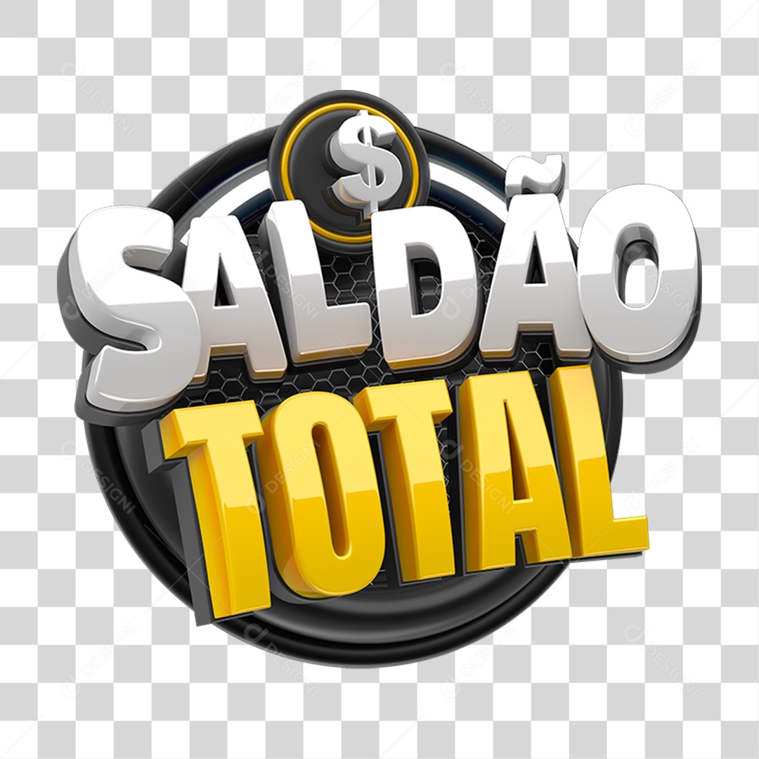 Selo 3D Saldão Total para Composição PNG Transparente