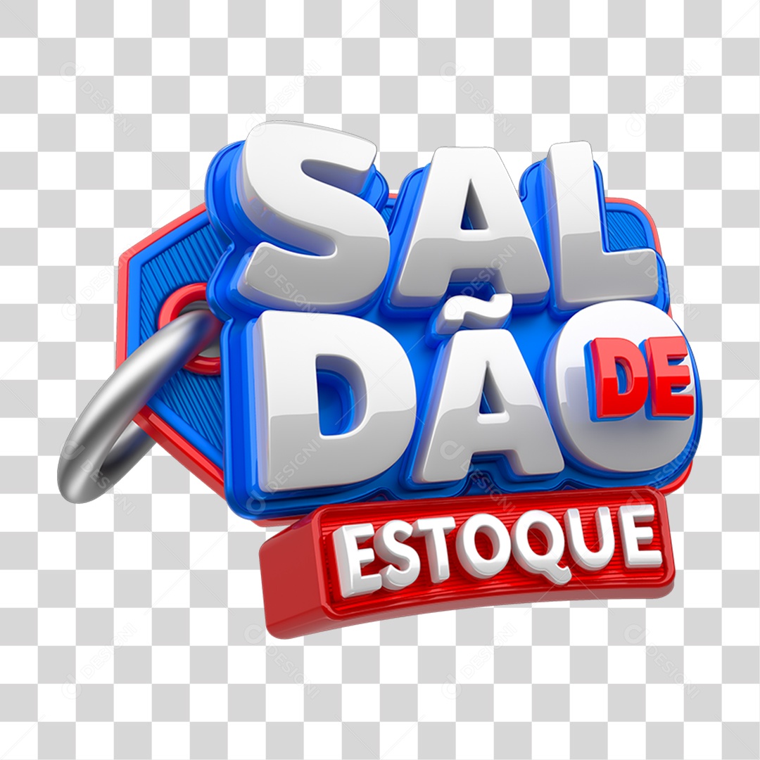 Selo 3D Saldão de Estoque para Composição PNG Transparente